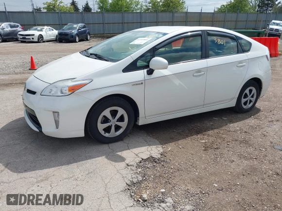 2013 Toyota Prius One with VIN JTDKN3DU0D5546170, listed as a IAAI auction lot 42193801 with 204,796 mi miles. Bid and sale history available at carsss.com. Image 2.