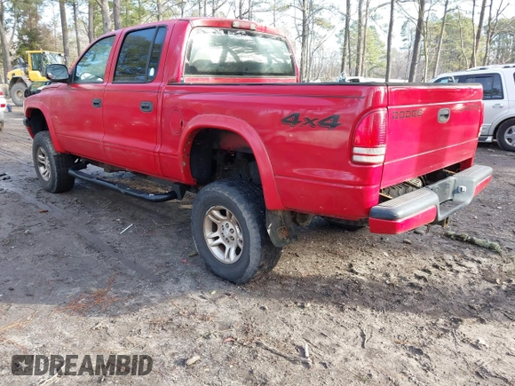 2004 Dodge Dakota Sport with VIN 1D7HG38N64S677103, listed as a IAAI auction lot 41665245 with 212,470 mi miles and . Bid and sale history available at carsss.com. Image 3.