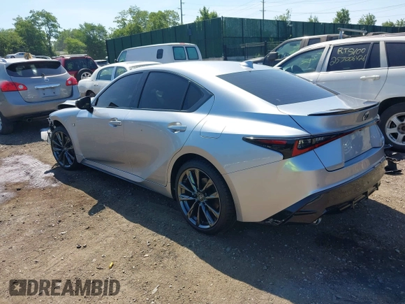 2025 Lexus IS 350 F Sport with VIN JTHGZ1E24S5039764, listed as a IAAI auction lot 42566515 with 1,107 mi miles and . Bid and sale history available at DreamBid. Image 3.