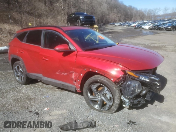 2022 Hyundai Tucson SEL with VIN 5NMJCCAE1NH014262, listed as a Copart auction lot 49168345 with 48,383 mi miles and Salvage Title. Bid and sale history available at DreamBid. Image 4.