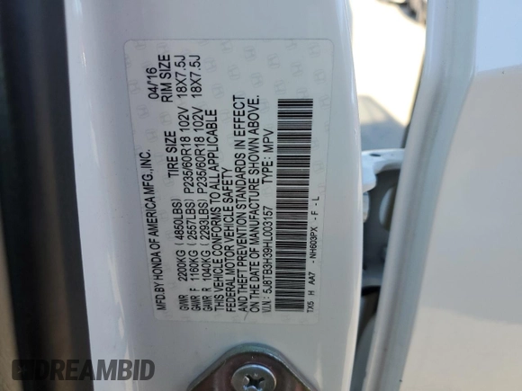 2017 Acura RDX with VIN 5J8TB3H39HL003157, listed as a Copart auction lot 88580555 with 124,511 mi miles and Salvage Title. Bid and sale history available at carsss.com. Image 12.