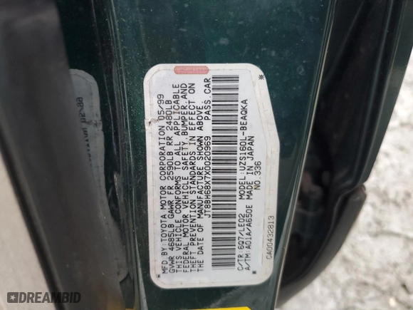 1999 Lexus GS 400 Luxury Perform Sdn with VIN JT8BH68X7X0020969, listed as a Copart auction lot 44902425 with 0 mi miles and Salvage Title. Bid and sale history available at carsss.com. Image 12.
