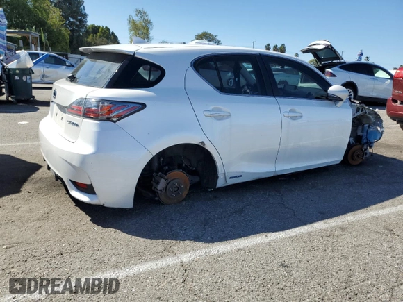 2017 Lexus CT 200h with VIN JTHKD5BH1H2284265, listed as a Copart auction lot 49106175 with Not provided miles and Salvage title. Bid and sale history available at DreamBid. Image 3.