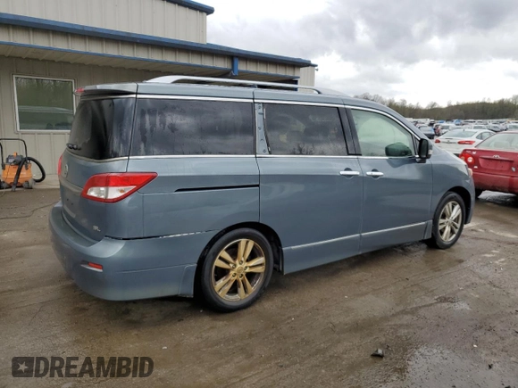 2012 Nissan Quest SL with VIN JN8AE2KPXC9032857, listed as a Copart auction lot 53962625 with 115,093 mi miles and Salvage Title. Bid and sale history available at carsss.com. Image 3.