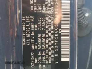 2023 Kia Telluride SX X-Pro with VIN 5XYP5DGC5PG333354, listed as a Copart auction lot 59711365 with Not provided miles and Non repairable. Bid and sale history available at DreamBid. Image 12.