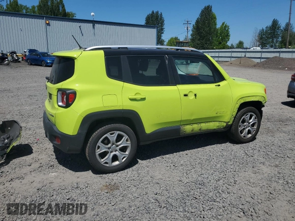 2017 Jeep Renegade Limited with VIN ZACCJBDB1HPF60648, listed as a Copart auction lot 59906885 with 128,477 mi miles and Salvage title. Bid and sale history available at DreamBid. Image 3.
