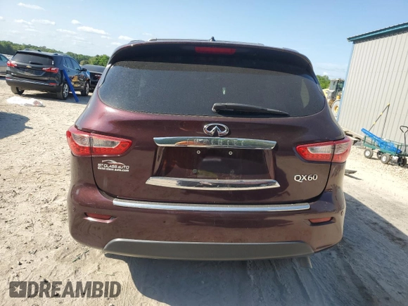 2014 Infiniti QX60 with VIN 5N1AL0MN7EC517864, listed as a Copart auction lot 52985535 with Not provided miles and Salvage title. Bid and sale history available at DreamBid. Image 6.
