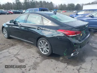 2018 Genesis G80 3.8L with VIN KMHGN4JE0JU246022, listed as a IAAI auction lot 41855219 with 106,277 mi miles. Bid and sale history available at carsss.com. Image 3.