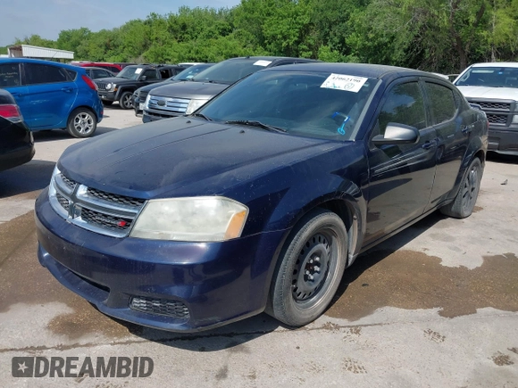 2014 Dodge Avenger SE z VIN 1C3CDZAB7EN219784, wystawiony jako IAAI lot #42062190 z przebiegiem 110 492 mil mil oraz . Historia ofert i sprzedaży dostępna na DreamBid. Obrazek 2.