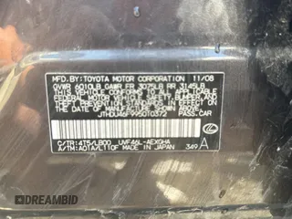 2009 Lexus LS 600h L with VIN JTHDU46F995010372, listed as a Copart auction lot 62783465 with Not provided miles and Salvage title. Bid and sale history available at DreamBid. Image 10.