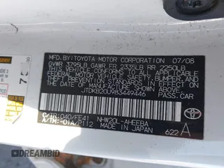 2008 Toyota Prius with VIN JTDKB20U983449446, listed as a IAAI auction lot 41864516 with 147,723 mi miles. Bid and sale history available at carsss.com. Image 9.