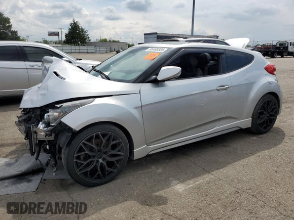 2013 Hyundai Veloster Turbo with VIN KMHTC6AE8DU117854, listed as a Copart auction lot 56469385 with Not provided miles and Salvage title. Bid and sale history available at DreamBid. Image 1.