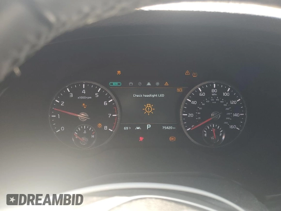 2021 Kia Telluride SX with VIN 5XYP5DHC7MG142335, listed as a Copart auction lot 52607875 with 75,420 mi miles and Salvage Title. Bid and sale history available at carsss.com. Image 9.