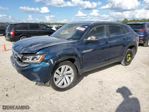 2021 Volkswagen Atlas Cross Sport 3.6L V6 SE w/Technology with VIN 1V2HE2CAXMC204778, listed as a Copart auction lot 74906404 with 53,597 mi miles and Salvage Title. Bid and sale history available at carsss.com. Image 1.