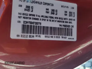 2005 Chrysler PT Cruiser GT with VIN 3C3AY75SX5T265779, listed as a Copart auction lot 51463755 with Not provided miles and Salvage title. Bid and sale history available at DreamBid. Image 14.