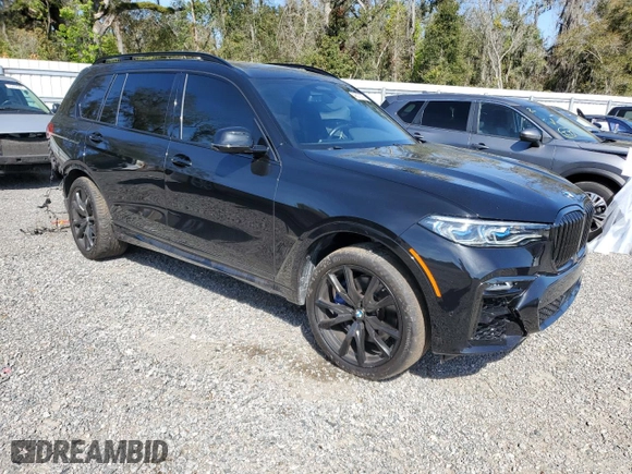 2021 BMW X7 M50i with VIN 5UXCX6C06M9G14044, listed as a Copart auction lot 46078775 with 49,938 mi miles and Salvage Title. Bid and sale history available at carsss.com. Image 4.