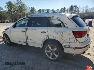 2012 Audi Q7 3.0T S line with VIN WA1DGAFE2CD001843, listed as a Copart auction lot 83476184 with 0 mi miles and Salvage Title. Bid and sale history available at carsss.com. Image 2.