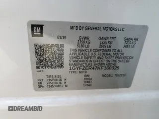 2019 Cadillac XT4 FWD Sport with VIN 1GYFZER47KF160325, listed as a Copart auction lot 50920065 with 56,902 mi miles and Non repairable. Bid and sale history available at DreamBid. Image 15.
