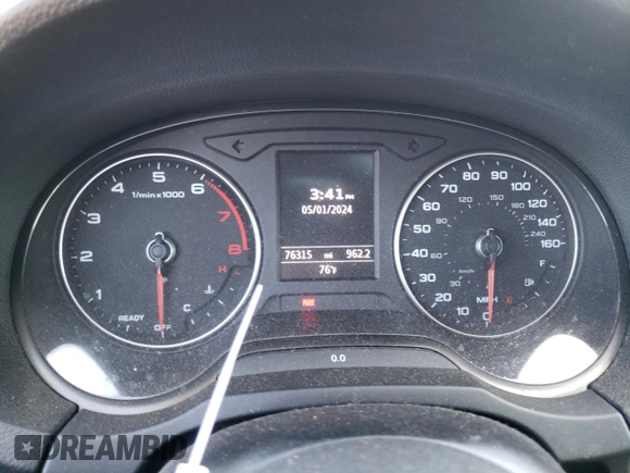 2017 Audi A3 Sedan Premium with VIN WAUB8GFF3H1032076, listed as a Copart auction lot 52862294 with 76,315 mi miles. Bid and sale history available at carsss.com. Image 9.