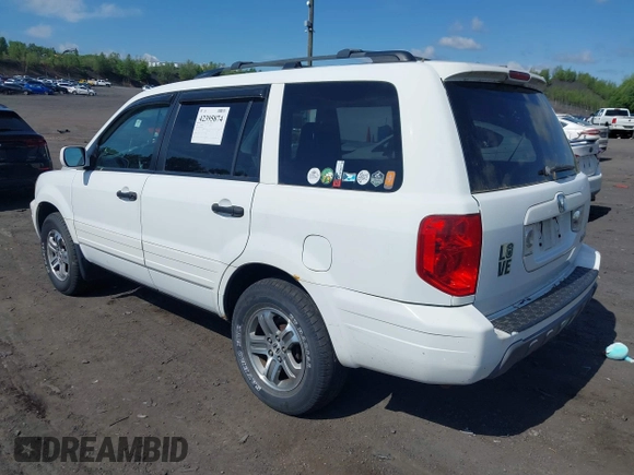2005 Honda Pilot EX-L z VIN 5FNYF18615B002901, wystawiony jako IAAI lot #42395874 z przebiegiem 217 334 mil mil oraz . Historia ofert i sprzedaży dostępna na DreamBid. Obrazek 3.