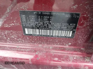 2020 Subaru Impreza Premium z VIN 4S3GKAD64L3602870, wystawiony jako IAAI lot #41549189 z przebiegiem 76 739 mil mil oraz . Historia ofert i sprzedaży dostępna na DreamBid. Obrazek 9.