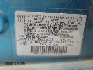 2015 Nissan Note SV with VIN 3N1CE2CP9FL442518, listed as a Copart auction lot 61833445 with 217,889 mi miles and Clean title. Bid and sale history available at DreamBid. Image 12.