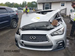 2018 Infiniti Q50 Red Sport 400 with VIN JN1FV7AR6JM480673, listed as a IAAI auction lot 40210603 with Not provided miles and . Bid and sale history available at DreamBid. Image 6.