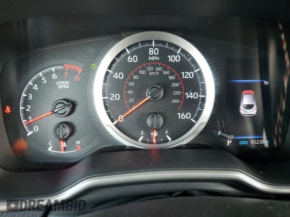 2021 Toyota Corolla Hatchback SE with VIN JTND4MBE0M3120757, listed as a Copart auction lot 63187034 with 45,238 mi miles and Salvage Title. Bid and sale history available at carsss.com. Image 9.