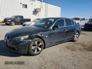 2007 BMW 5 Series 530i with VIN WBANE73597CM50713, listed as a Copart auction lot 46859485 with 185,227 mi miles and Salvage Title. Bid and sale history available at carsss.com. Image 1.