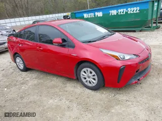 2021 Toyota Prius L Eco with VIN JTDKAMFU6M3134586, listed as a IAAI auction lot 41909538 with 55,355 mi miles. Bid and sale history available at carsss.com. Image 1.