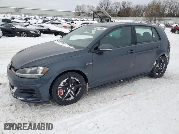 2020 Volkswagen Golf GTI S with VIN 3VW6T7AU0LM010005, listed as a Copart auction lot 46279925 with 66,307 mi miles and Salvage Title. Bid and sale history available at carsss.com. Image 1.