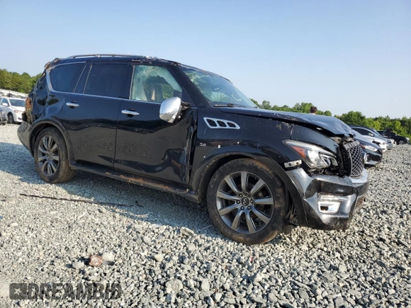 2017 Infiniti QX80 Signature Edition with VIN JN8AZ2NE3H9158323, listed as a Copart auction lot 59137865 with 150,849 mi miles and Salvage title. Bid and sale history available at DreamBid. Image 4.