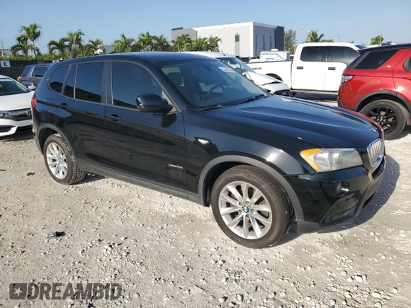 2014 BMW X3 xDrive28i with VIN 5UXWX9C57E0D24167, listed as a Copart auction lot 52796105 with Not Provided miles and Clean Title. Bid and sale history available at DreamBid. Image 4.