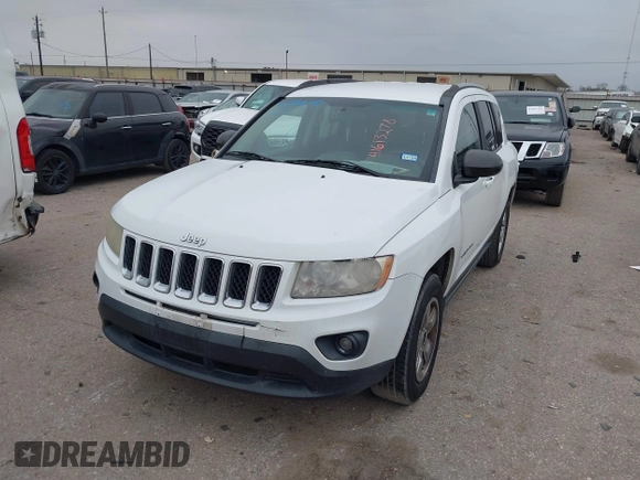 2013 Jeep Compass Sport with VIN 1C4NJCBA4DD275668, listed as a IAAI auction lot 41613278 with 154,489 mi miles. Bid and sale history available at carsss.com. Image 2.