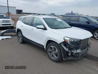 2018 GMC Terrain SLT with VIN 3GKALPEV9JL356531, listed as a IAAI auction lot 42013272 with 114,996 mi miles. Bid and sale history available at carsss.com. Image 1.