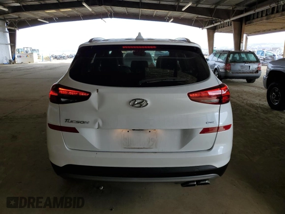 2021 Hyundai Tucson Ultimate with VIN KM8J3CAL0MU339969, listed as a Copart auction lot 58592275 with 20,953 mi miles and Salvage title. Bid and sale history available at DreamBid. Image 6.