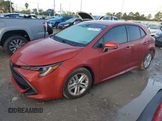 2019 Toyota Corolla Hatchback SE with VIN JTNK4RBE0K3049349, listed as a Copart auction lot 73725114 with 0 mi miles and Salvage Title. Bid and sale history available at carsss.com. Image 1.