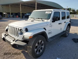 2021 Jeep Wrangler Unlimited Sahara High Altitude with VIN 1C4HJXEG4MW647079, listed as a Copart auction lot 80202154 with 92,490 mi miles and Clean title. Bid and sale history available at DreamBid. Image 1.