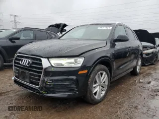 2018 Audi Q3 Premium with VIN WA1BCCFS9JR005912, listed as a Copart auction lot 86347834 with 56,741 mi miles and Salvage Title. Bid and sale history available at carsss.com. Image 1.