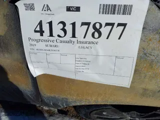 2019 Subaru Legacy Premium with VIN 4S3BNAF64K3036318, listed as a IAAI auction lot 41317877 with 1 miles. Bid and sale history available at carsss.com. Image 9.