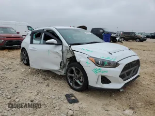 2019 Hyundai Veloster 2.0 with VIN KMHTG6AF5KU018693, listed as a Copart auction lot 76660363 with 74,498 mi miles. Bid and sale history available at carsss.com. Image 4.