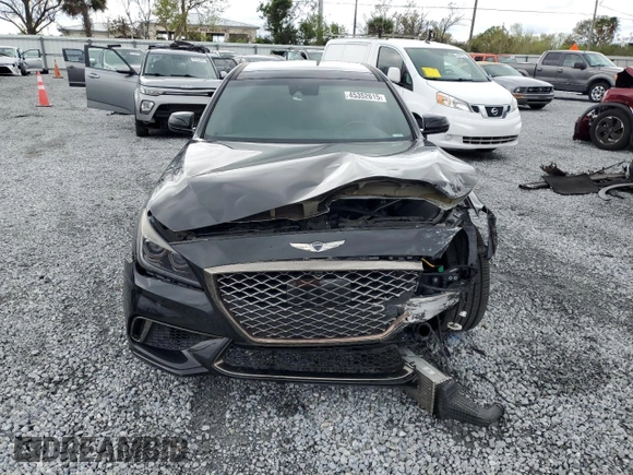 2018 Genesis G80 Sport z VIN KMHGN4JB3JU268389, wystawiony jako Copart lot #45352615 z przebiegiem 61 112 mil mil oraz Szkoda całkowita • Salvage title. Historia ofert i sprzedaży dostępna na DreamBid. Obrazek 5.