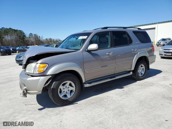 2002 Toyota Sequoia SR5 with VIN 5TDZT34A32S130180, listed as a Copart auction lot 47790105 with 209,399 mi miles and Salvage Title. Bid and sale history available at carsss.com. Image 1.