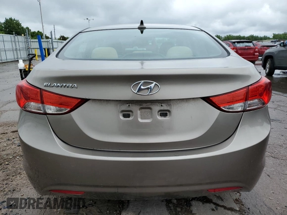 2013 Hyundai Elantra GLS with VIN 5NPDH4AE3DH342353, listed as a Copart auction lot 59496535 with 127,399 mi miles and Salvage title. Bid and sale history available at DreamBid. Image 6.