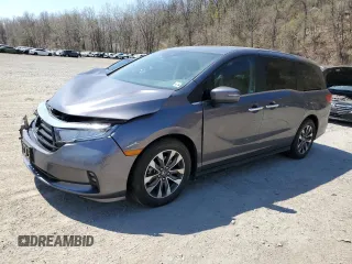 2023 Honda Odyssey EX-L z VIN 5FNRL6H69PB068898, wystawiony jako Copart lot #53842305 z przebiegiem 32 906 mil mil oraz Szkody całkowita. Historia ofert i sprzedaży dostępna na DreamBid. Obrazek 1.