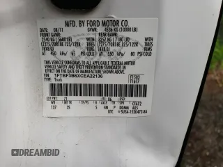 2012 Ford F-350 XL with VIN 1FTBF3B6XCA22136, listed as a Copart auction lot 59164385 with Not provided miles and Salvage title. Bid and sale history available at DreamBid. Image 12.