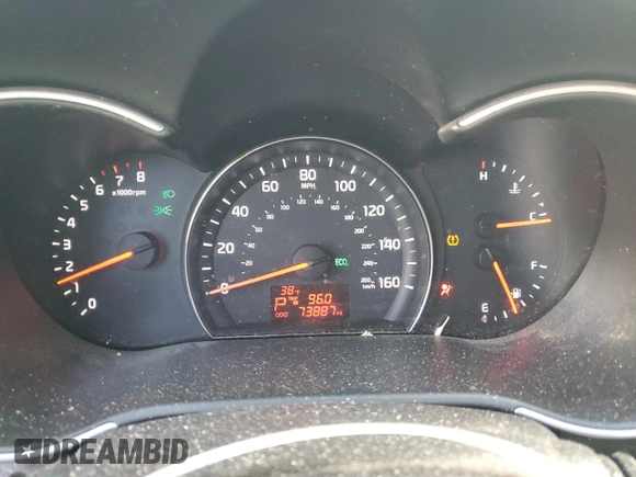 2014 Kia Sorento LX with VIN 5XYKT4A71EG530322, listed as a Copart auction lot 88501505 with 73,887 mi miles and Salvage Title. Bid and sale history available at carsss.com. Image 9.