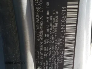 2005 BMW 3 Series 325i with VIN WBAET37405NJ86914, listed as a Copart auction lot 87677045 with 163,011 mi miles and Salvage Title. Bid and sale history available at carsss.com. Image 14.