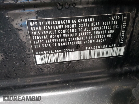 2011 Volkswagen GTI w/Sunroof & Navi PZEV z VIN WVWGD7AJ0BW133344, wystawiony jako Copart lot #85967644 z przebiegiem 77 879 mil mil oraz Szkoda całkowita • Salvage title. Historia ofert i sprzedaży dostępna na DreamBid. Obrazek 14.