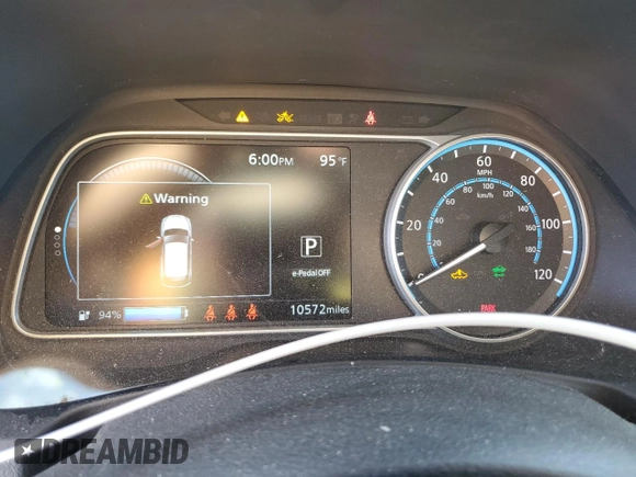 2023 Nissan LEAF SV Plus with VIN 1N4CZ1CV7PC561374, listed as a Copart auction lot 47623055 with 10,572 mi miles and Salvage Title. Bid and sale history available at DreamBid. Image 9.